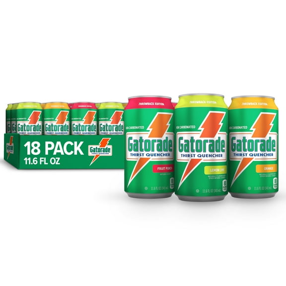 Gatorade Thirst Quencher Sports Drink Cans, Variety Pack, Electrolytes, 11.6 fl oz Cans (18 Pack)​