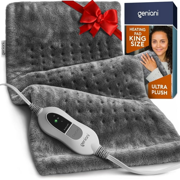 Geniani XL 𝐅𝐒𝐀/𝐇𝐒𝐀 Heating Pad for Back Pain & Cramps Relief - Heat Pad for Neck, Shoulders, and Muscle Pain (12"×24", Navy Gray)