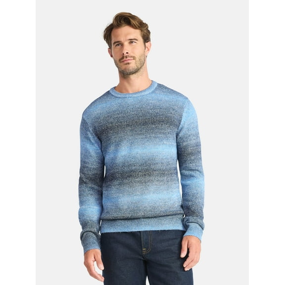 George Men's and Big Men's Ombre Crewneck Sweater, Midweight, Sizes S-3XL
