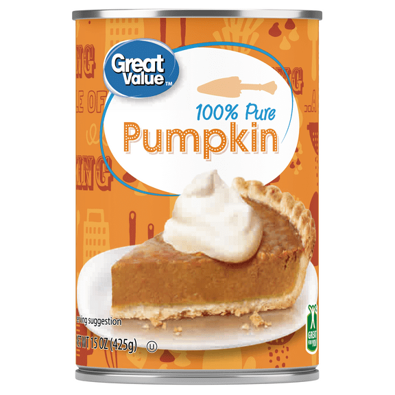 Great Value 100% Pure Pumpkin, 15 oz