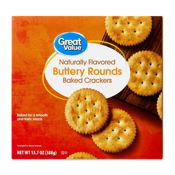 Great Value Baked Buttery Round Crackers, 13.7 oz