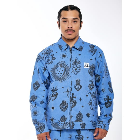 Hija De Tu Madre, Unisex Graphic Zip-Up Jacket, Sacred Heart, Sizes XS-3XL