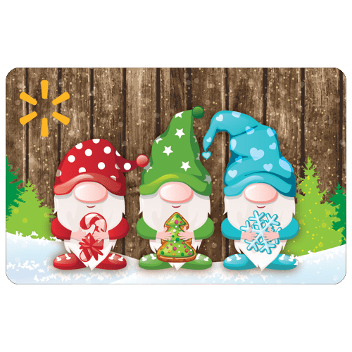 Holiday Gnomes and Cookies Walmart Gift Card