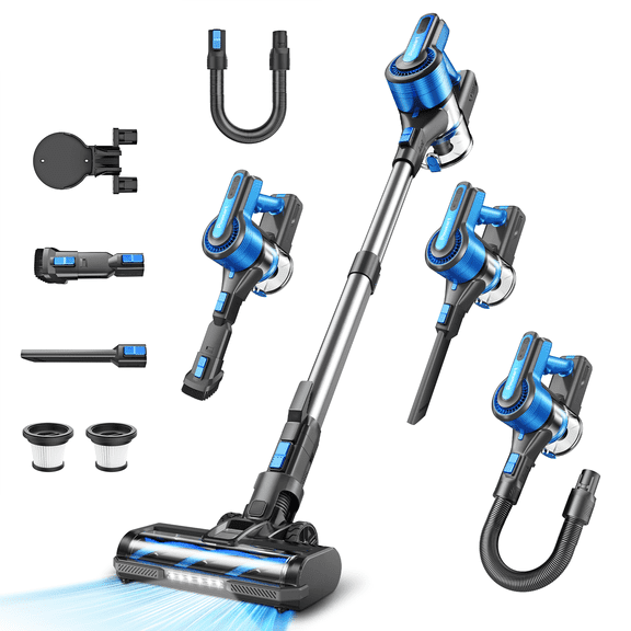 Cordless Vacuum Cleaner, 8 in 1 Powerful Stick Handheld Vacuum, 45Kpa Vacuum Cleaner, 60min Runtime, Lightweight Brushless Stick Vacuum for Hard Floor Carpet Pet Hair by POWEART