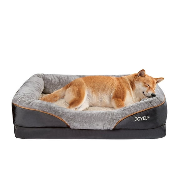 JOYELF Large Memory Foam Dog Bed, Orthopedic Dog Bed & Sofa with Removable Washable Cover and Squeaker Toys as Gift