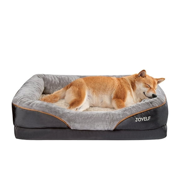 JOYELF Large Memory Foam Dog Bed, Orthopedic Dog Bed & Sofa with Removable Washable Cover and Squeaker Toys as Gift