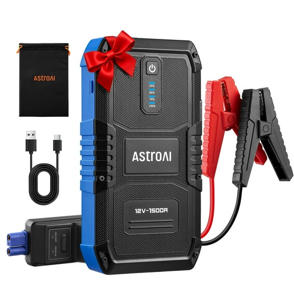 AstroAI Jump Starter, 1500A Peak 12V Battery Jump Starter 10000mAh Car Battery Charger, Battery Booster Power Pack, Jump Boxes Jumper Cables, up to 6.0L Gas/3.0L Diesel, for Gift