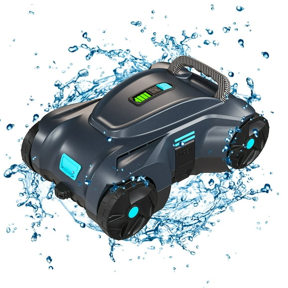 Ktaxon Cordless Robotic Pool Cleaner, Automatic Pool Vacuum 100mins Running Time, 2H Fast Charging, LED Indicator, Ideal for Flat Above Pools up to 1,076 Sq.ft