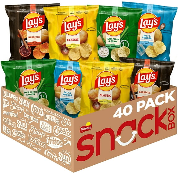 Lay's Potato Chip Variety Pack Snack Chips, 40 Count Multipack