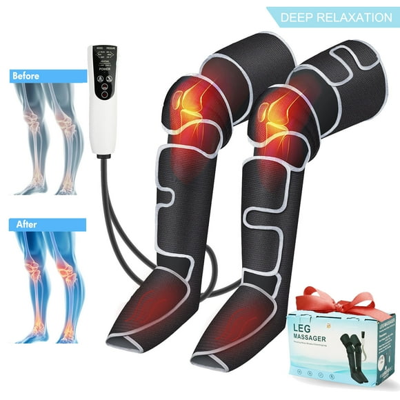 Leg Massager with Heat, Air Compression Thigh, Leg Air Compression Massager for Circulation and Pain Relief with 3 Modes, Muscles Relaxation