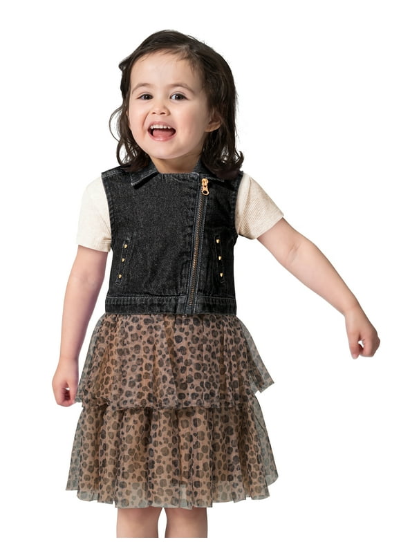 Toddler Girls 2-Piece Dress and Vest Set, Sizes 2T-4T