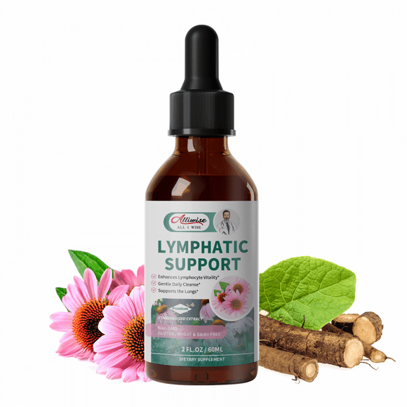 Lymphatic Drainage Drops - 11 in 1 Organic Lymphatic Drainage Supplement with Burdock Root, Echinacea, Cleavers Herb, Dandelion Supports Lymphatic Health, 2 fl oz