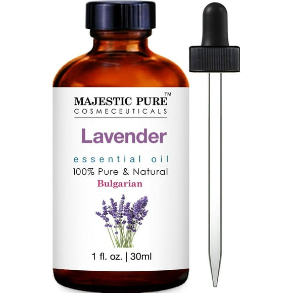 Majestic Pure Lavender Essential Oil, Premium Grade, Pure and Natural, Bulgarian, for Aromatherapy, Massage, Topical & Household Uses, 1 fl oz