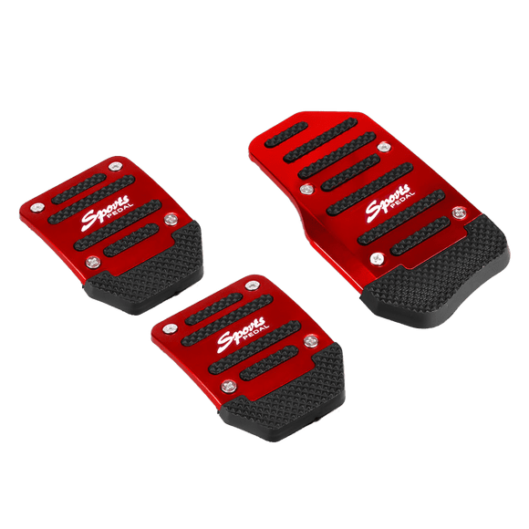 Manual Pedal Cover Red Nonslip Car Pedal Pads Petrol Clutch Brake Pad Cover Foot Pedals Rest Plate Pack of 3