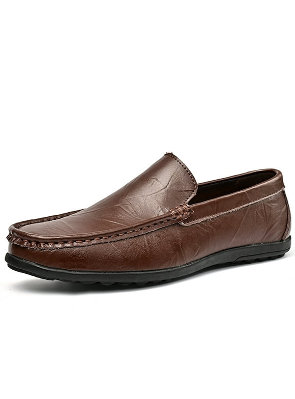 Men's Casual Loafers Slip On Leather Shoes Lightweight Driving Shoes Moccasins Classic Penny Loafer Flats Boat Shoes