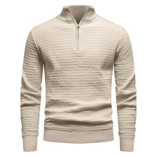Men's Long Sleeve Quarter-Zip Pullover Sweaters  Slim Fit Lightweight Casual Sweater