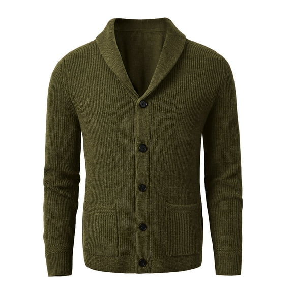 Men's Shawl Collar Cardigan Sweater Merino wool Sweater