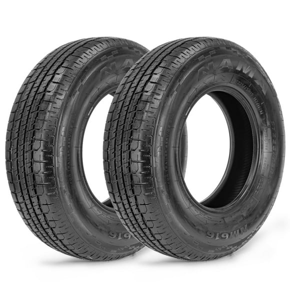 NAMA Set of 2 NM616 Semi-Steel Trailer Tires 205/75R15 10 Ply Heavy Duty Trailer Tires Load Range E