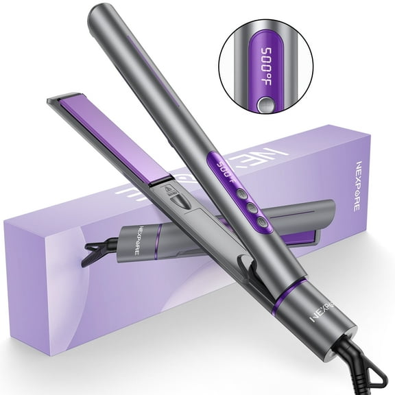 NEXPURE New Upgrade Ionic Flat Iron , Fast Heating Professional Salon 2-in-1 Ceramic Hair Straightener and Curler,Dual Voltage for Travel
