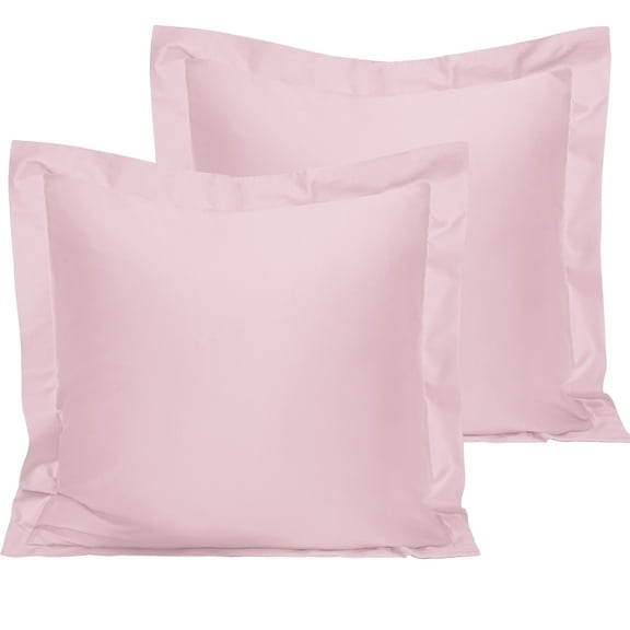 NTBAY 2 Pack 1800 Thread Count Cotton Euro Pillow Shams, Super Soft and Breathable European Throw Pillow Covers, Square Pillow Cases, 26"x26", Pink (Pillow NOT Included)