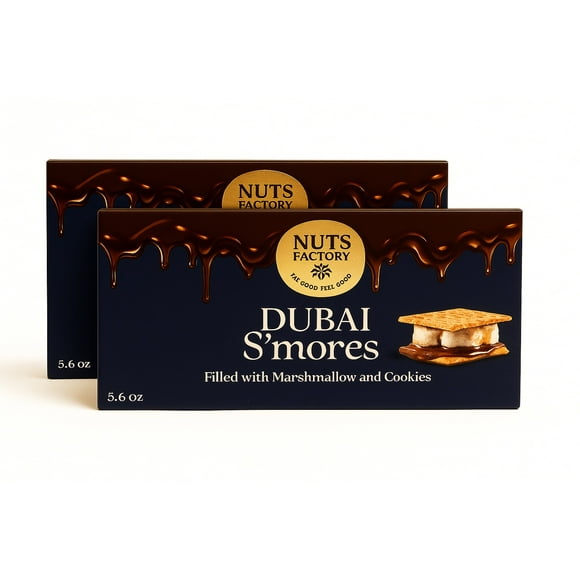 Nuts Factory Dubai Chocolate S'mores Bars (2 Premium Bar Packs)