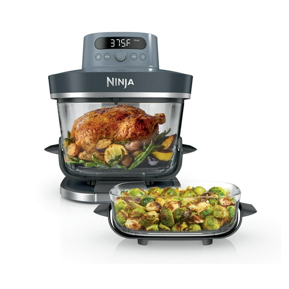 Ninja Crispi Pro 6-in-1 Countertop Glass Air Fryer, 6 Qt & 2.5 Qt Glass Containers, Cyberspace AS101CY