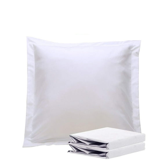 Ntbay 2 Pack Double Brushed Microfiber Euro Pillow Shams, Super Soft and Cozy European Throw Pillow Covers, Wrinkle, Fade, Stain Resistant Square Pillow Cases, 26" x 26", White