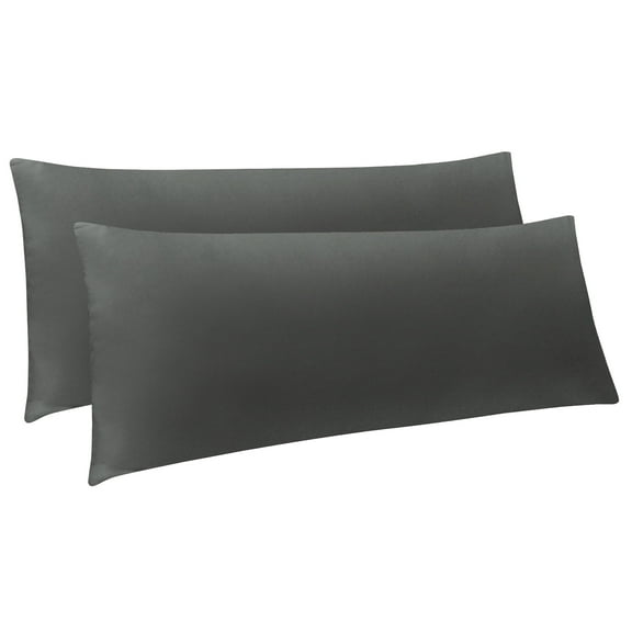 Ntbay 2 Pack Microfiber Ultra Soft Body Pillowcase with Envelope Closure, Wrinkle, Stain Resistant Body Pillow Cover, 20" x 54", Dark Gray (Not Include Body Pillow)
