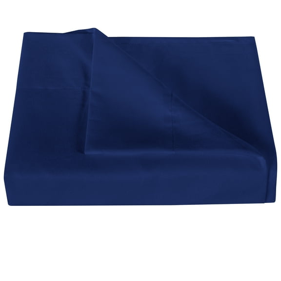 Ntbay Premium 1800 Series Microfiber King Flat Sheet with 4 inches Hem, Ultra Soft and Breathable Top Sheet, 105x102 inches, Navy Blue