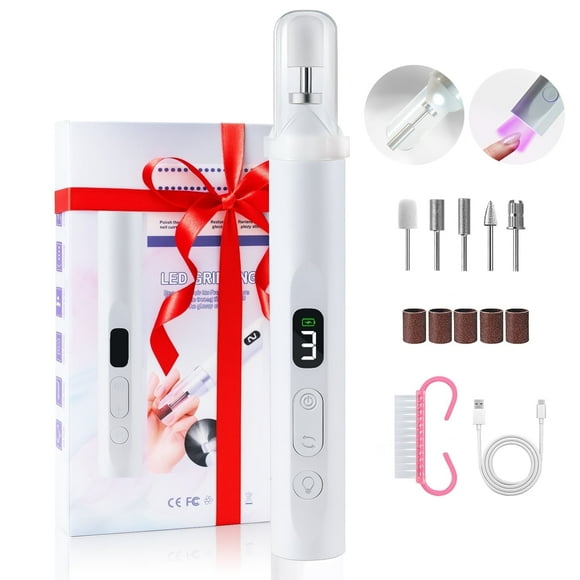 ODDPC Professional  Electric Nail Drill Kit, Portable Nail Tools, Nail Sander with UV Nail Lamp and Lighting,Nail File for Acrylic Nail Kit, for Nail Care Beauty Home Salon -White