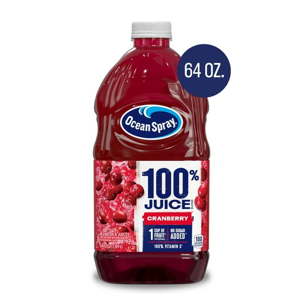 Ocean Spray 100% Juice Cranberry Juice Blend, 64 fl oz Bottle