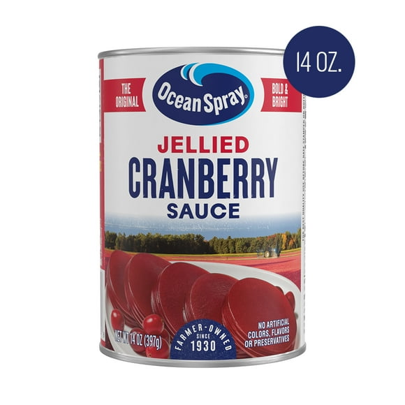 Ocean Spray Jellied Cranberry Sauce, Canned Side Dish, 14 oz Can