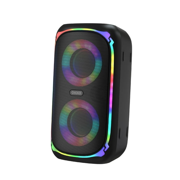 OKKO Sonic Bass V4 Portable Bluetooth Speaker Wireless Party Speaker with Deep Bass, Karaoke Speaker with Microphone Port, LED Lights, Outdoor Portable Rechargeable Speaker