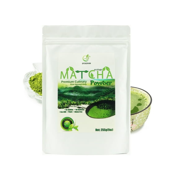 Premium Culinary Matcha Green Tea Powder, 255g(9oz), First Harvest & Tencha Style by EFOOFAN