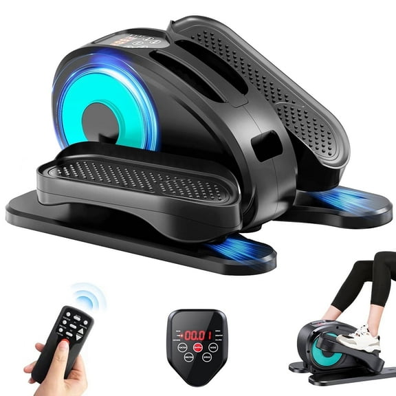 PROHIKER Under Desk Elliptical Machine Electric, Ellipse Leg Exerciser for Seniors Fully Assembled, Portable and Quiet Pedal Exerciser with Remote Control and LCD Display Monitor
