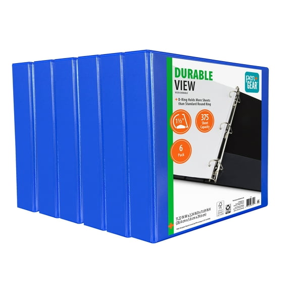 Pen + Gear 1.5-Inch Durable Binder Blue 6 Pack