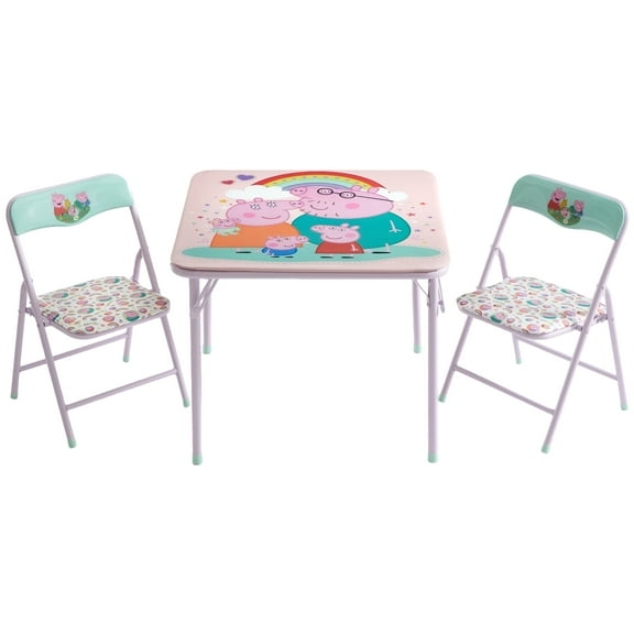 Peppa Pig Kids' 3-Piece Table and Chairs Set, Pink
