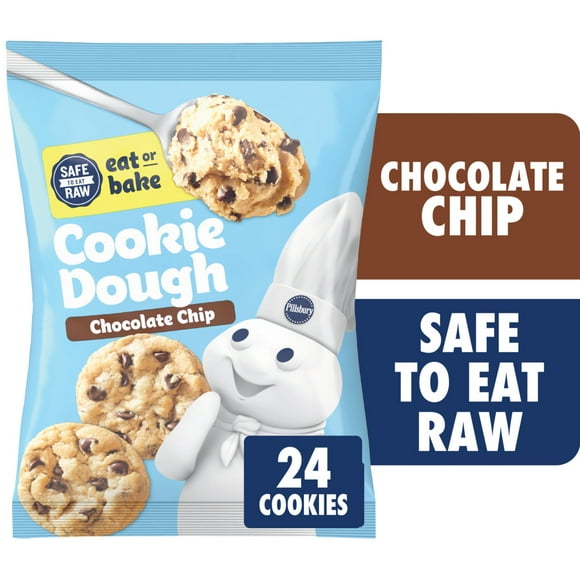 Pillsbury Ready to Bake Chocolate Chip Cookie Dough, Makes 24 Cookies, 16 oz