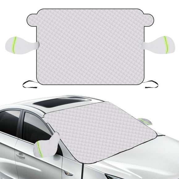 Car Windshield Cover, 74.4" x 50" Snow Cover With Side Mirrors Cover,Windshield Shade With Edges & Fixing Straps For Car SUV CRV Trucks