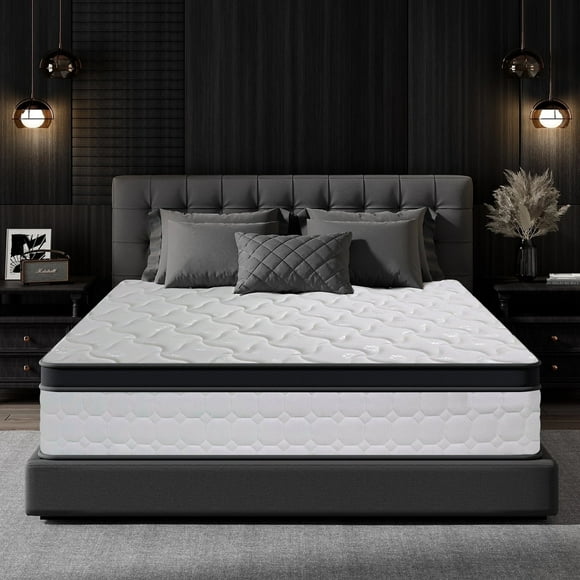Queen Mattress, 12 Inch Hybrid Memory Foam Mattress in a Box, Pressure Relief