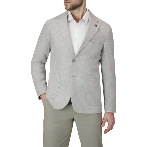 Report Collection Single Breast Full Lined Patch Pocket Linen Men's Jacket