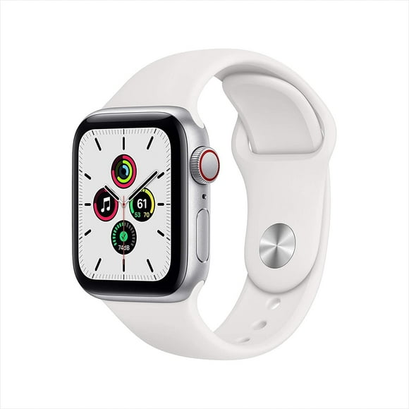 Restored Apple Watch SE (GPS+Cellular, 40mm) - Silver Aluminum Case - White Sport Band (Refurbished)