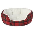 thumbnail image 1 of Vibrant Life Small Cuddler Pet Bed, Red and Black Plaid, 18" x 16", 1 of 12