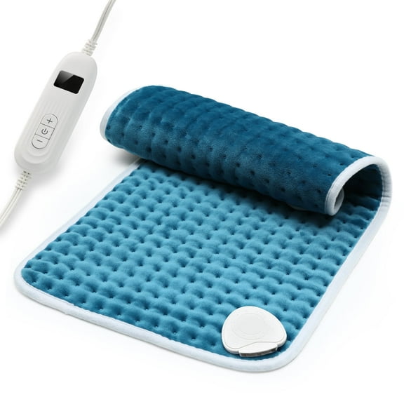 Electric Heated Pad 12 x 24'' Fast Heating Pad for Back Shoulder Arm Leg Relief 6 Temperature Levels 2hrs Auto Shut-Off, Machine Washable, Moist Dry Heat Options