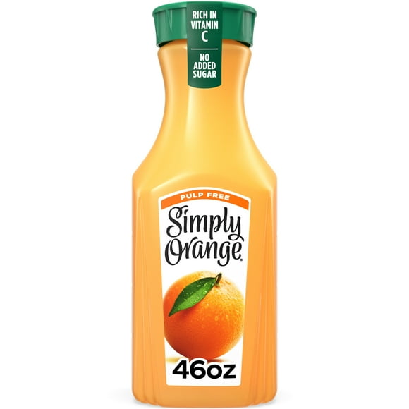 Simply Orange Pulp Free Orange Juice, 46 fl oz Bottle