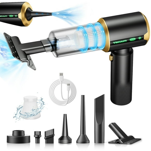 Skdwakiz Cordless Handheld Vacuum Cleaner, Small Portable Car Vacuum Cleaner, 16000Pa High Power Air Duster with 6000mAh Battery & LED Display 3 in 1 Mini Blower Vacuum Cleaner for Home Car Office