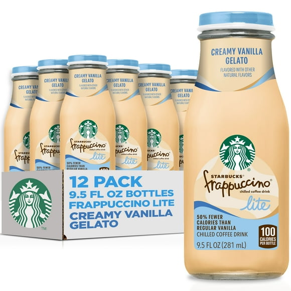 Starbucks Frappuccino Lite Creamy Vanilla Gelato, 12 pack 9.5 fl oz bottles
