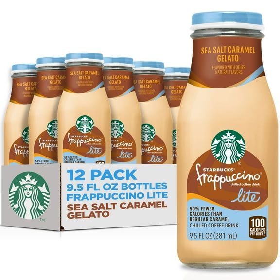 Starbucks Frappuccino Lite Sea Salt Caramel Gelato, 12 pack 9.5 fl oz bottles
