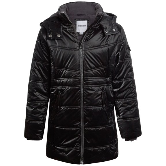 Steve Madden Girls Puffer Jacket - Insulated Long Length Parka Quilted Winter Jacket for Girls (Size: 4-16)