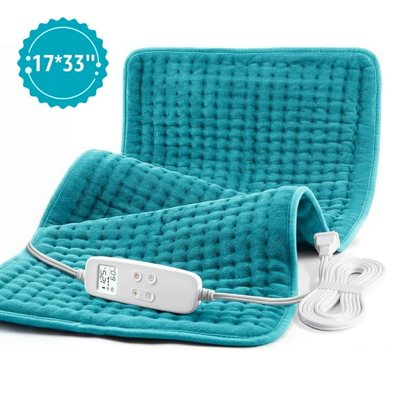 TCVOR Extra Large Heating Pad for Deep Heat and Comfort, 17" x 33" Super Soft Flannel Electric Heating Pad with 6 Heat Settings, 6 Timer Auto Shut off